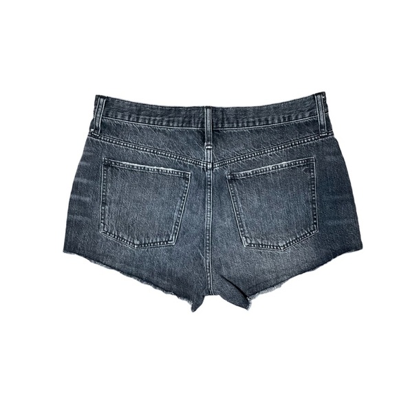 Madewell Relaxed Denim Shorts Faded Black Color Raw Hem - Picture 2 of 11